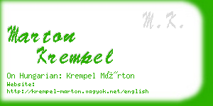 marton krempel business card